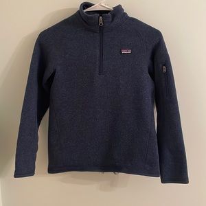 Patagonia Girl’s Better Sweater Quarter Zip kids size L 12